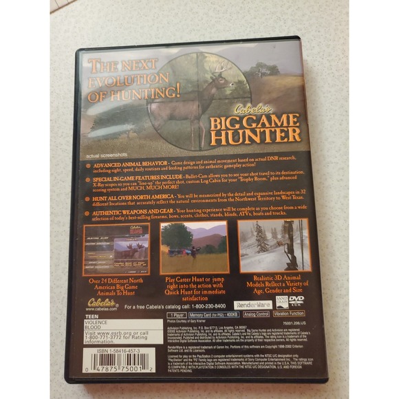 Cabela's Big Game Hunter‎ - PlayStation 2 - Video Game - VERY GOOD - Picture 2 of 3